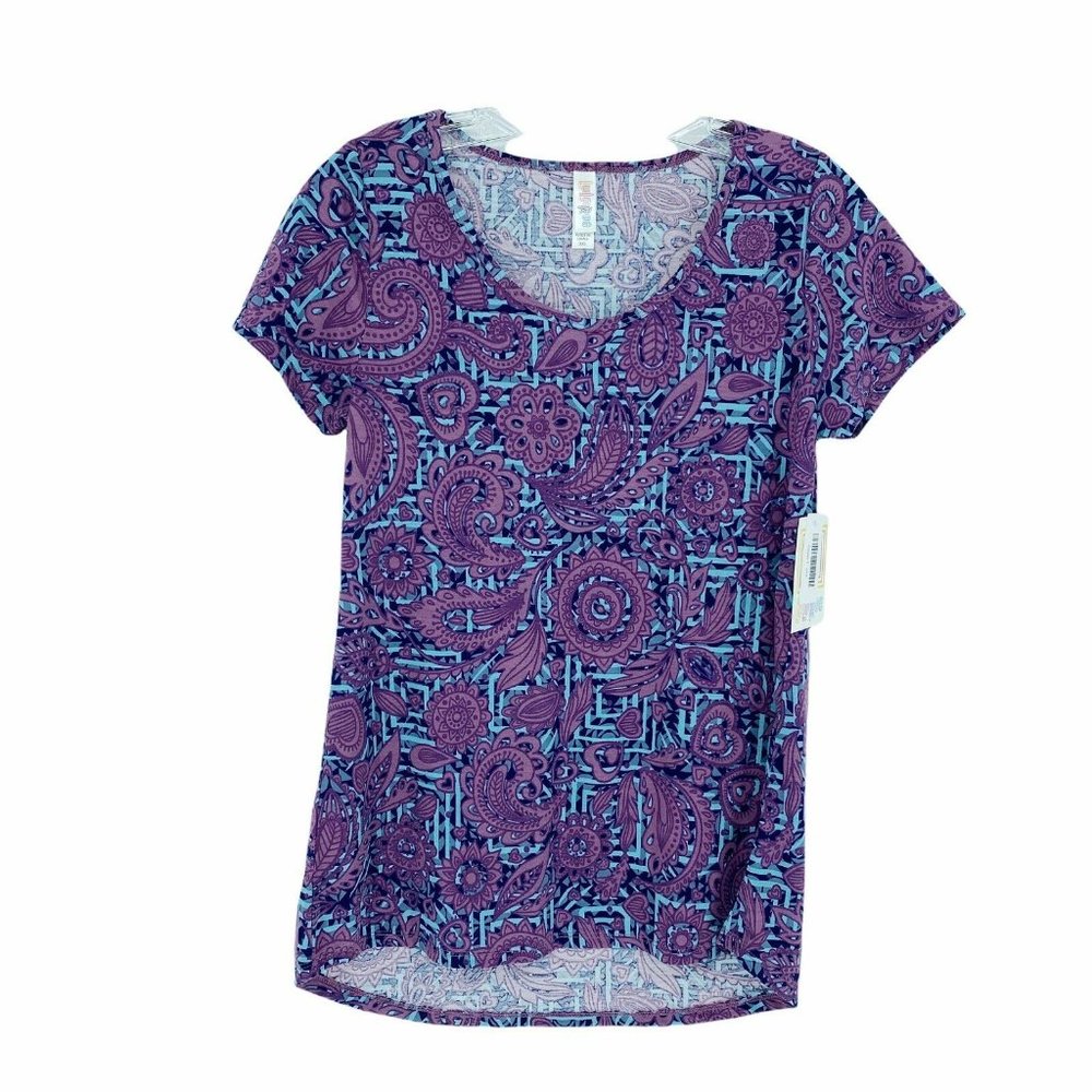 New Lularoe Blouse XXS Classic T Paisley Floral